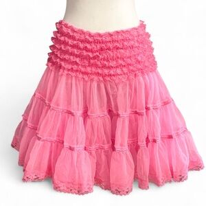 Vintage Sam’s Pink Petticoat Tutu Tiered Skirt Size M